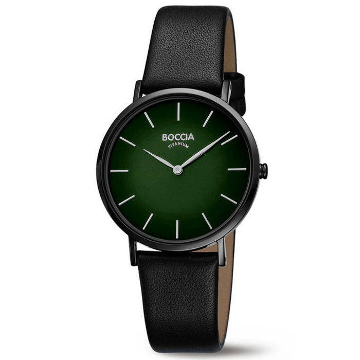 Boccia 3273-14 horloge dames titanium zwart groen