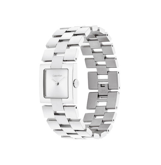 Het horloge is voorzien van een quartz uurwerk. Deze prachtige wijzerplaat is zilverkleurig en is afgedekt met hoogwaardig mineraalglas. De horlogekast is gemaakt van roestvrij staal en heeft een diameter van 22 mm. De kleur van deze horlogeband is zilverkleurig en heeft een breedte van 7 mm. De horlogeband is gemaakt van roestvrij staal. Met dit prachtige horloge weet u elke dag de juiste tijd!