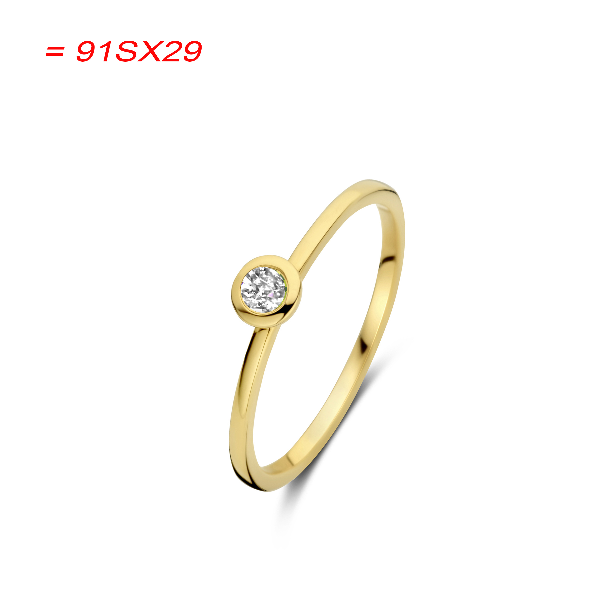 ring geelgoud 18Kt met echte diamant 0.09Ct