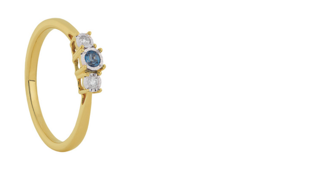 Gouden Ring van het merk Eclat met briljant 0,05 crt TW-SI en een topaas