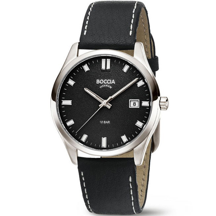 Boccia horloge 3669-02 titanium met datum aanduiding 