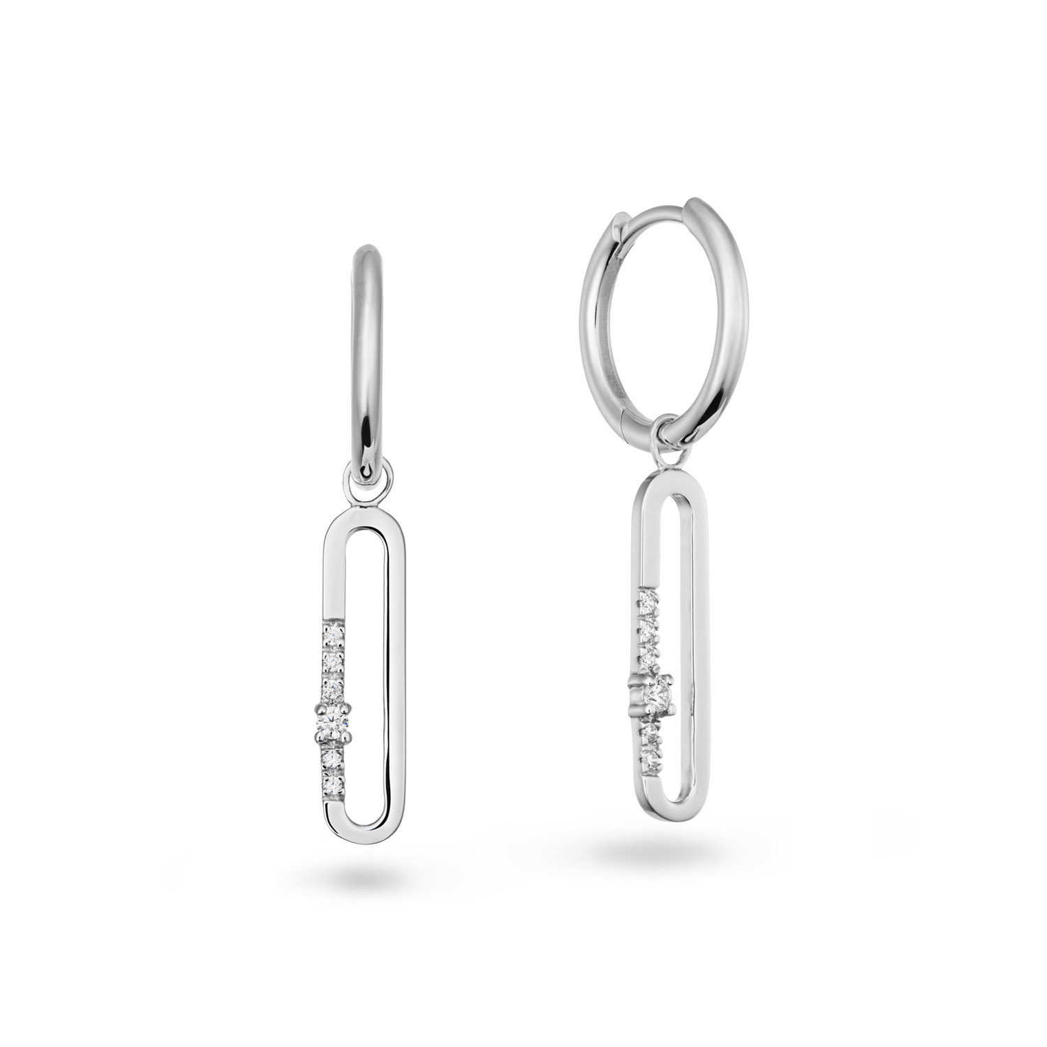 Oorhangers CZ lang Ovaal RP 925RD