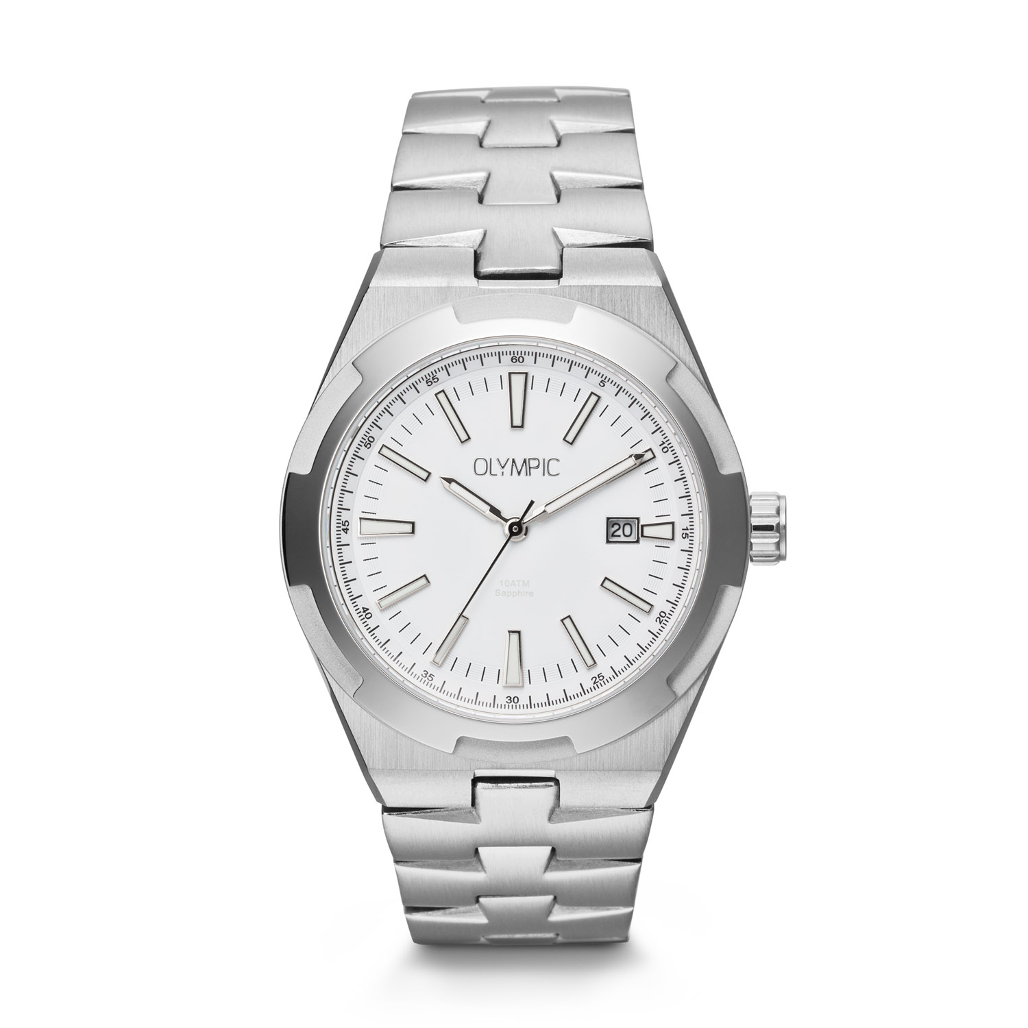 Olympic OL75HSS004 Legacy Horloge Heren Staal 41mm 
Dit unieke Olympic horloge met artikelnummer: OL75HSS004 is een classic herenhorloge. Het horloge heeft een stalen kast met een bewerkte bezel, een witte wijzerplaat met streepjes met lumibrite en een datum. Aan de kast zit een stalen schakelband met een vouwsluiting. Het horloge heeft een saffierglas, een doorsnee van 41mm en is 10ATM.

Het merk:
Het Nederlandse horlogemerk Olympic levert stoere chronografen, slimline series, digitale uurwerken en elegante dameshorloges. De prijs-kwaliteitverhouding staat bij Olympic hoog in het vaandel met prijzen die uiteenlopen van € 34,95 tot en met € 159,00.

100% Nederlands ontwerp, waterdicht en standaard 3 jaar fabrieksgarantie.

Specificaties:
- Ronde kast Ø 41mm
- Stalen horlogekast
- Witte wijzerplaat
- Stalen schakelband
- 10ATM 
- Standaard 3 jaar fabrieksgarantie
- Saffierglas