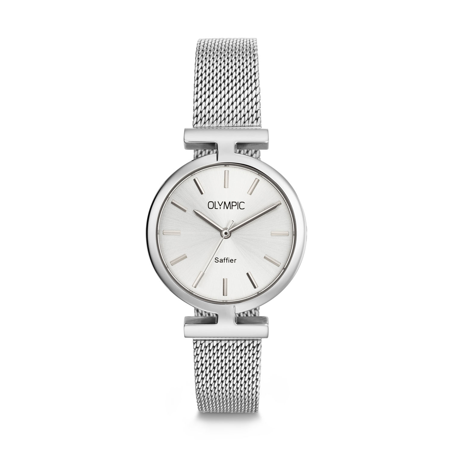 Olympic OL90DSS001 Horizon Horloge Dames Staal 35mm 
Dit unieke Olympic horloge met artikelnummer: OL90DSS001 is een chique dameshorloge. Het horloge heeft een stalen kast met een speciale vaste band aanzet en een zilverkleurige wijzerplaat met fijne wijzers en strepen. Aan de kast zit een zilverkleurige mesh band  met een kliksluiting. Tevens ontvang je bij dit horloge een blauwe lerenband. Beide banden hebben een easy click systeem en zijn dus gemakkelijk zelf om te wisselen. Het horloge heeft een saffierglas, een doorsnee van 35mm en is 5ATM.

Het merk:
Het Nederlandse horlogemerk Olympic levert stoere chronografen, slimline series, digitale uurwerken en elegante dameshorloges. De prijs-kwaliteitverhouding staat bij Olympic hoog in het vaandel met prijzen die uiteenlopen van € 34,95 tot en met € 159,00.

100% Nederlands ontwerp, waterdicht en standaard 3 jaar fabrieksgarantie.

Specificaties:
- Ronde kast Ø 35mm
- Stalen horlogekast
- Zilverkleurige wijzerplaat
- Stalen milanese band
- 5ATM 
- Standaard 3 jaar fabrieksgarantie
- Saffierglas