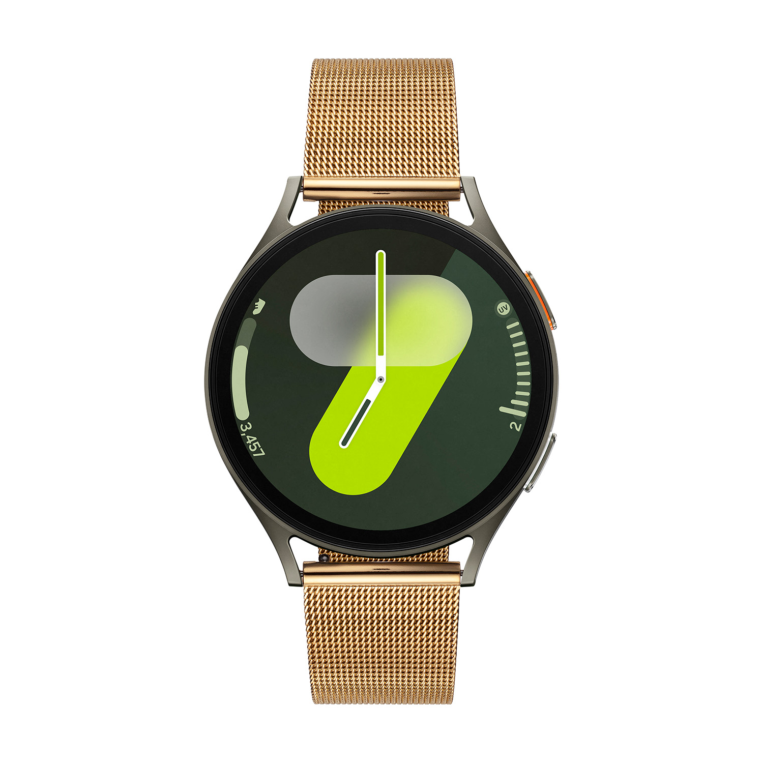 Samsung Galaxy Watch7 SA.L310KGRM.LTE Khaki/Double Mesh 44mm 
De Galaxy Watch combineert de uitstraling van een luxe horloge met de geavanceerde functies van de SAMSUNG smartwatches. De Galaxy Watch7 is de smartwatch met Wear OS van SAMSUNG en heeft genoeg power voor de hele dag dankzij de 3nm-processor. Navigeer nauwkeurig met Dual-Frequency GPS. Houd je hartslag, work-outs en slaap bij met de geavanceerde BioActive Sensor. Galaxy AI gebruikt deze gegevens om waardevolle inzichten over je gezondheid te geven en je welzijn te verbeteren met Energy Score en Wellness Tips. De Galaxy Watch is niet alleen zeer stijlvol, maar ook gebruiksvriendelijk. Nooit meer verdwaald dankzij onze nauwkeurigste gps ooit op een Galaxy Watch. De Galaxy Watch is stof- en spatwaterdicht en 5 ATM gecertificeerd. De extra features, zoals het kompas, hartritme sensor, cycles meter, slaapmeter en nog heel veel meer maken de Galaxy Watch7 nog completer.

De Galaxy Watch heeft een Always On-display, waardoor je geen knop in te drukken om de tijd weer te geven. Het AMOLED-display kan ingesteld worden op een continue tijdsweergave, zodat dag en nacht te zien is hoe laat het is.

Highlights:
- Geschikt voor Android  
- De Galaxy Watch7 heeft een IP68-certificering. Het horloge is 5 ATM
- Dankzij de ingebouwde speaker en microfoon, kan er ook gebeld worden met het horloge
- Ontvang alle berichten van je telefoon op je horloge en reageer direct met quick reply’s
- Herkent meer dan 90 verschillende activiteiten
- Door de verschillende meters en tellers is het mogelijk om onder andere de hartslag, stappen, snelheid, slaap, luchtdruk, stress, hoogte- en diepte te meten
- D.m.v. de ingebouwde GPS, is het mogelijk om offline te navigeren (zonder dat de telefoon in de buurt is)
- Luister zonder smartphone naar muziek met Spotify premium
- Contactloos betalen met de LTE modellen 4G
- Virtueel voice assistent