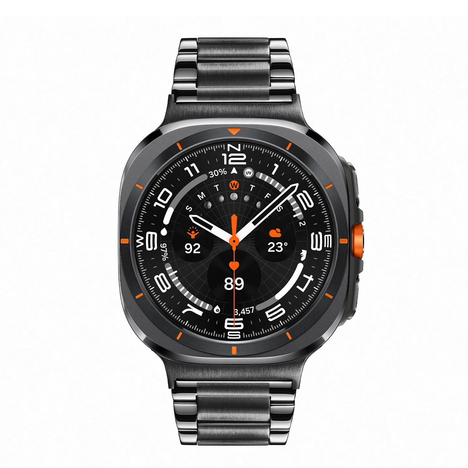 Samsung Galaxy Watch Ultra LTE Grijs Zwart  47mm 
De Galaxy Watch combineert de uitstraling van een luxe horloge met de geavanceerde functies van de SAMSUNG smartwatches. De Galaxy Watch Ultra is de smartwatch met Wear OS van SAMSUNG en heeft genoeg power voor de hele dag dankzij de 3nm-processor. Navigeer nauwkeurig met Dual-Frequency GPS. Houd je hartslag, work-outs en slaap bij met de geavanceerde BioActive Sensor. Galaxy AI gebruikt deze gegevens om waardevolle inzichten over je gezondheid te geven en je welzijn te verbeteren met Energy Score en Wellness Tips. De Galaxy Watch is niet alleen zeer stijlvol, maar ook gebruiksvriendelijk. Nooit meer verdwaald dankzij onze nauwkeurigste gps ooit op een Galaxy Watch. De Galaxy Watch is stof- en spatwaterdicht en 10ATM gecertificeerd. De extra features, zoals het kompas, hartritme sensor, cycles meter, slaapmeter en nog heel veel meer maken de Galaxy Watch Ultra nog completer.

De Galaxy Watch heeft een Always On-display, waardoor je geen knop hoeft in te drukken om de tijd weer te geven. Het Super AMOLED-display kan ingesteld worden op een continue tijdsweergave, zodat dag en nacht te zien is hoe laat het is.

Highlights:
- Geschikt voor Android  
- De Galaxy Watch Ultra heeft een IP68-certificering. Het horloge is 10ATM
- Dankzij de ingebouwde speaker en microfoon, kan er ook gebeld worden met het horloge
- Ontvang alle berichten van je telefoon op je horloge en reageer direct met quick reply’s
- Herkent meer dan 90 verschillende activiteiten
- Door de verschillende meters en tellers is het mogelijk om onder andere de hartslag, stappen, snelheid, slaap, luchtdruk, stress, hoogte- en diepte te meten
- D.m.v. de ingebouwde GPS, is het mogelijk om offline te navigeren (zonder dat de telefoon in de buurt is)
- Luister zonder smartphone naar muziek met Spotify premium
- Contactloos betalen met de LTE modellen
- Virtueel voice assistent
- NFC contactloze communicatie