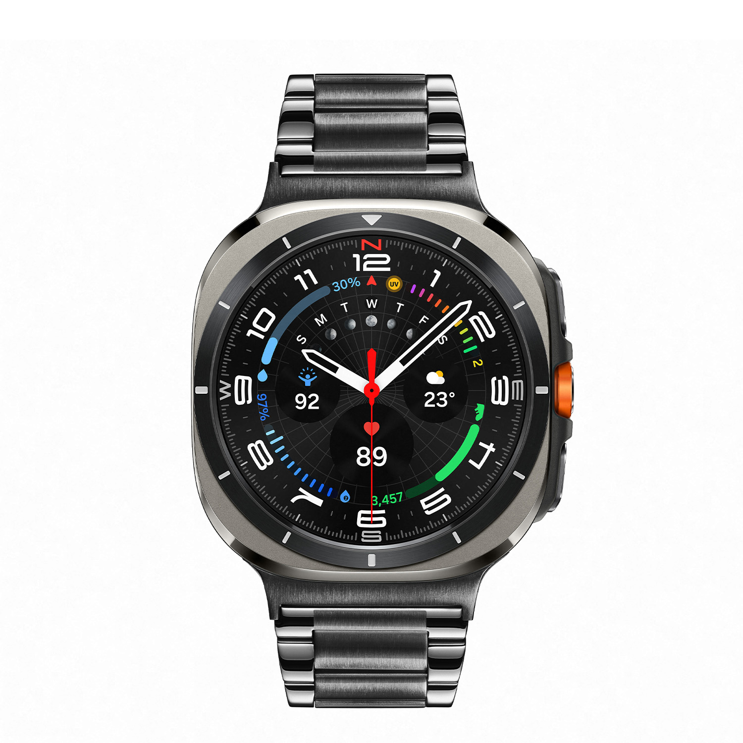 Samsung Galaxy Watch Ultra LTE Zilverkleurig Zwart  47mm 
De Galaxy Watch combineert de uitstraling van een luxe horloge met de geavanceerde functies van de SAMSUNG smartwatches. De Galaxy Watch Ultra is de smartwatch met Wear OS van SAMSUNG en heeft genoeg power voor de hele dag dankzij de 3nm-processor. Navigeer nauwkeurig met Dual-Frequency GPS. Houd je hartslag, work-outs en slaap bij met de geavanceerde BioActive Sensor. Galaxy AI gebruikt deze gegevens om waardevolle inzichten over je gezondheid te geven en je welzijn te verbeteren met Energy Score en Wellness Tips. De Galaxy Watch is niet alleen zeer stijlvol, maar ook gebruiksvriendelijk. Nooit meer verdwaald dankzij onze nauwkeurigste gps ooit op een Galaxy Watch. De Galaxy Watch is stof- en spatwaterdicht en 10ATM gecertificeerd. De extra features, zoals het kompas, hartritme sensor, cycles meter, slaapmeter en nog heel veel meer maken de Galaxy Watch Ultra nog completer.

De Galaxy Watch heeft een Always On-display, waardoor je geen knop hoeft in te drukken om de tijd weer te geven. Het Super AMOLED-display kan ingesteld worden op een continue tijdsweergave, zodat dag en nacht te zien is hoe laat het is.

Highlights:
- Geschikt voor Android  
- De Galaxy Watch Ultra heeft een IP68-certificering. Het horloge is 10ATM
- Dankzij de ingebouwde speaker en microfoon, kan er ook gebeld worden met het horloge
- Ontvang alle berichten van je telefoon op je horloge en reageer direct met quick reply’s
- Herkent meer dan 90 verschillende activiteiten
- Door de verschillende meters en tellers is het mogelijk om onder andere de hartslag, stappen, snelheid, slaap, luchtdruk, stress, hoogte- en diepte te meten
- D.m.v. de ingebouwde GPS, is het mogelijk om offline te navigeren (zonder dat de telefoon in de buurt is)
- Luister zonder smartphone naar muziek met Spotify premium
- Contactloos betalen met de LTE modellen
- Virtueel voice assistent
- NFC contactloze communicatie
