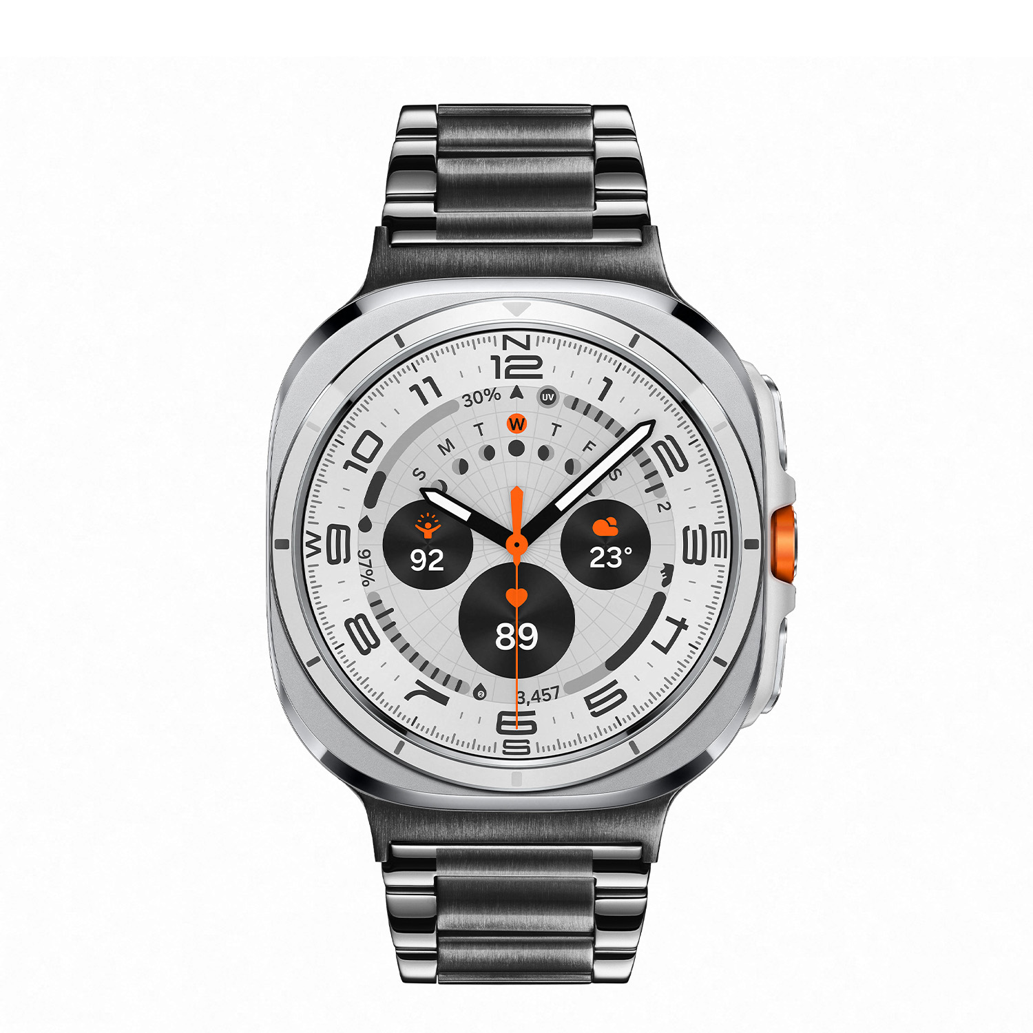 Samsung Galaxy Watch Ultra LTE Wit Zwart  47mm 
De Galaxy Watch combineert de uitstraling van een luxe horloge met de geavanceerde functies van de SAMSUNG smartwatches. De Galaxy Watch Ultra is de smartwatch met Wear OS van SAMSUNG en heeft genoeg power voor de hele dag dankzij de 3nm-processor. Navigeer nauwkeurig met Dual-Frequency GPS. Houd je hartslag, work-outs en slaap bij met de geavanceerde BioActive Sensor. Galaxy AI gebruikt deze gegevens om waardevolle inzichten over je gezondheid te geven en je welzijn te verbeteren met Energy Score en Wellness Tips. De Galaxy Watch is niet alleen zeer stijlvol, maar ook gebruiksvriendelijk. Nooit meer verdwaald dankzij onze nauwkeurigste gps ooit op een Galaxy Watch. De Galaxy Watch is stof- en spatwaterdicht en 10ATM gecertificeerd. De extra features, zoals het kompas, hartritme sensor, cycles meter, slaapmeter en nog heel veel meer maken de Galaxy Watch Ultra nog completer.

De Galaxy Watch heeft een Always On-display, waardoor je geen knop hoeft in te drukken om de tijd weer te geven. Het Super AMOLED-display kan ingesteld worden op een continue tijdsweergave, zodat dag en nacht te zien is hoe laat het is.

Highlights:
- Geschikt voor Android  
- De Galaxy Watch Ultra heeft een IP68-certificering. Het horloge is 10ATM
- Dankzij de ingebouwde speaker en microfoon, kan er ook gebeld worden met het horloge
- Ontvang alle berichten van je telefoon op je horloge en reageer direct met quick reply’s
- Herkent meer dan 90 verschillende activiteiten
- Door de verschillende meters en tellers is het mogelijk om onder andere de hartslag, stappen, snelheid, slaap, luchtdruk, stress, hoogte- en diepte te meten
- D.m.v. de ingebouwde GPS, is het mogelijk om offline te navigeren (zonder dat de telefoon in de buurt is)
- Luister zonder smartphone naar muziek met Spotify premium
- Contactloos betalen met de LTE modellen
- Virtueel voice assistent
- NFC contactloze communicatie