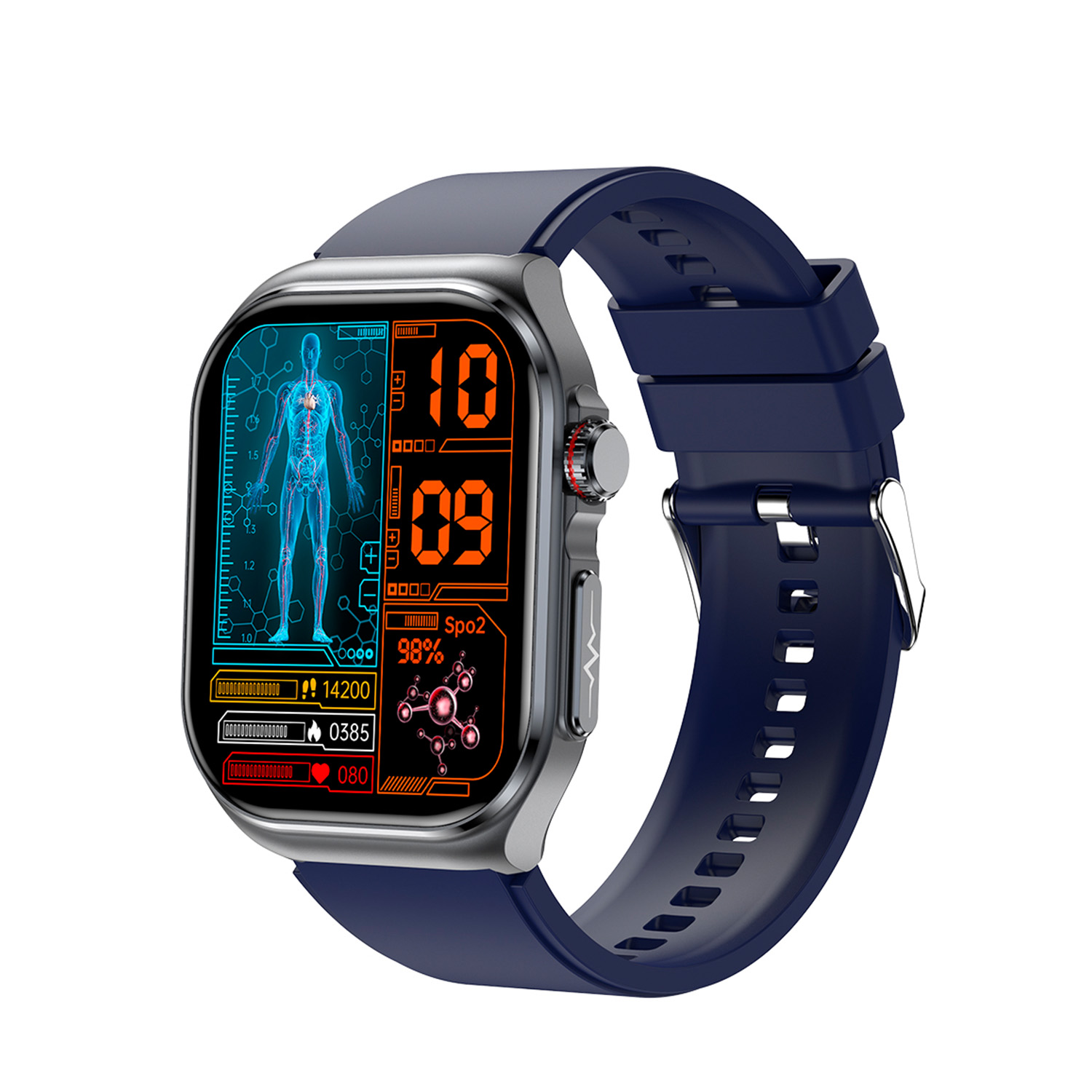 Smarty Kst zwart Bnd blauw silic.