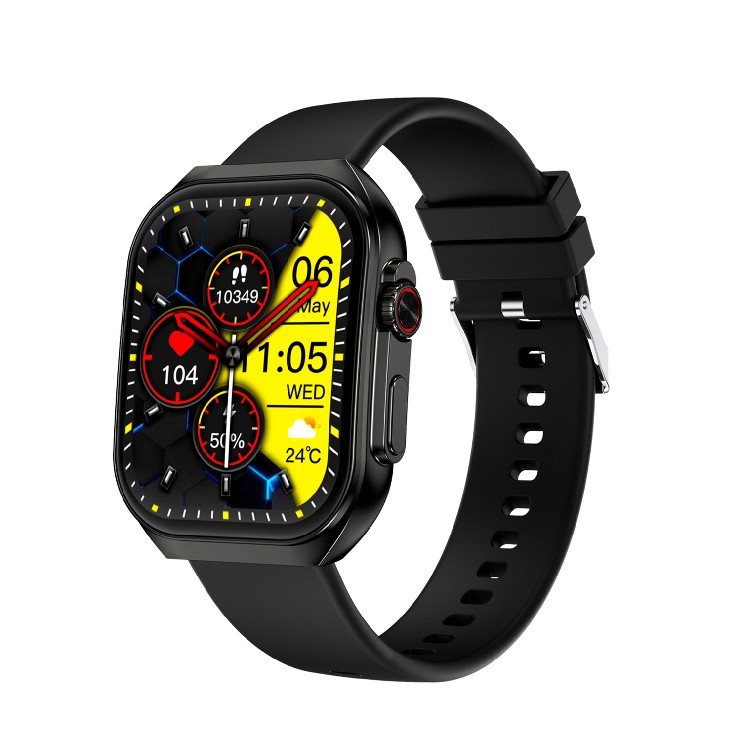 SMARTY2.0 SW090A Smartwatch Alloy Siliconen 50x41mm
Dit Smarty Smartwatch horloge met nr: SW090A is een stap in de toekomst. Door zijn Ultra Amoled scherm is het beeld vele malen scherper en intenser. De zwarte kast is gemaakt van aluminium met een gehard glas. Aan de kast zit een zwarte siliconen band met een gespsluiting. Het rechthoekige horloge heeft een afmeting van 50x41x11,5mm en is spatwaterdicht. Deze smartwatch is sportief, stijlvol, maar zeker gebruiksvriendelijk. Om door apps, berichten en tekst te bladeren hoeft je alleen maar op het glas te tikken of de knop te gebruiken. Tevens heeft het een Find my watch functie.

Merk:
SMARTY2.0
Smartwatches verbinden je met de wereld. 
SMARTY2.0 biedt een brede keuze aan vormen en functionaliteiten. Een ronde of rechthoekige smartwatch? Eentje voor de smalle pols? Een ladies watch of een kids watch?  SMARTY2.0 heeft het allemaal.
De keuze qua functionaliteiten is onuitputtelijk: bluetooth bellen, stappenteller, hartslag- en bloeddrukmeter,  meerdere verschillende sporttrackers, menstruatie en ovulatie herinneringen, ingebouwde GPS, vind mijn smartphone en heel veel meer. Maak je eigen keuze.
Iedere SMARTY werkt zowel met iOS als met Android en is moeiteloos via een QR-code te koppelen met iedere mobiele telefoon. Misschien wel d&eacute; makkelijkste smartwatch voor iedereen.
SMARTY2.0 staat voor hoge kwaliteit in een betaalbaar prijssegment: &euro; 79 - &euro; 199.

Highlights:
- Geschikt voor Android en iOS  
- De Smartwatch heeft Bluetooth call 
- Hoge batterij efficientie
- 24 uur hartritme meting
- Bevat smart music en mini games
- Door de verschillende meters en tellers is het mogelijk om onder andere de hartslag, stappen, snelheid, slaap, luchtdruk, stress, hoogte- en diepte te meten
- D.m.v. de ingebouwde GPS, is het mogelijk om offline te navigeren en achteraf je route terug te kijken (zonder dat de telefoon in de buurt is)
- Stof,- Waterdichtheid: IP68
