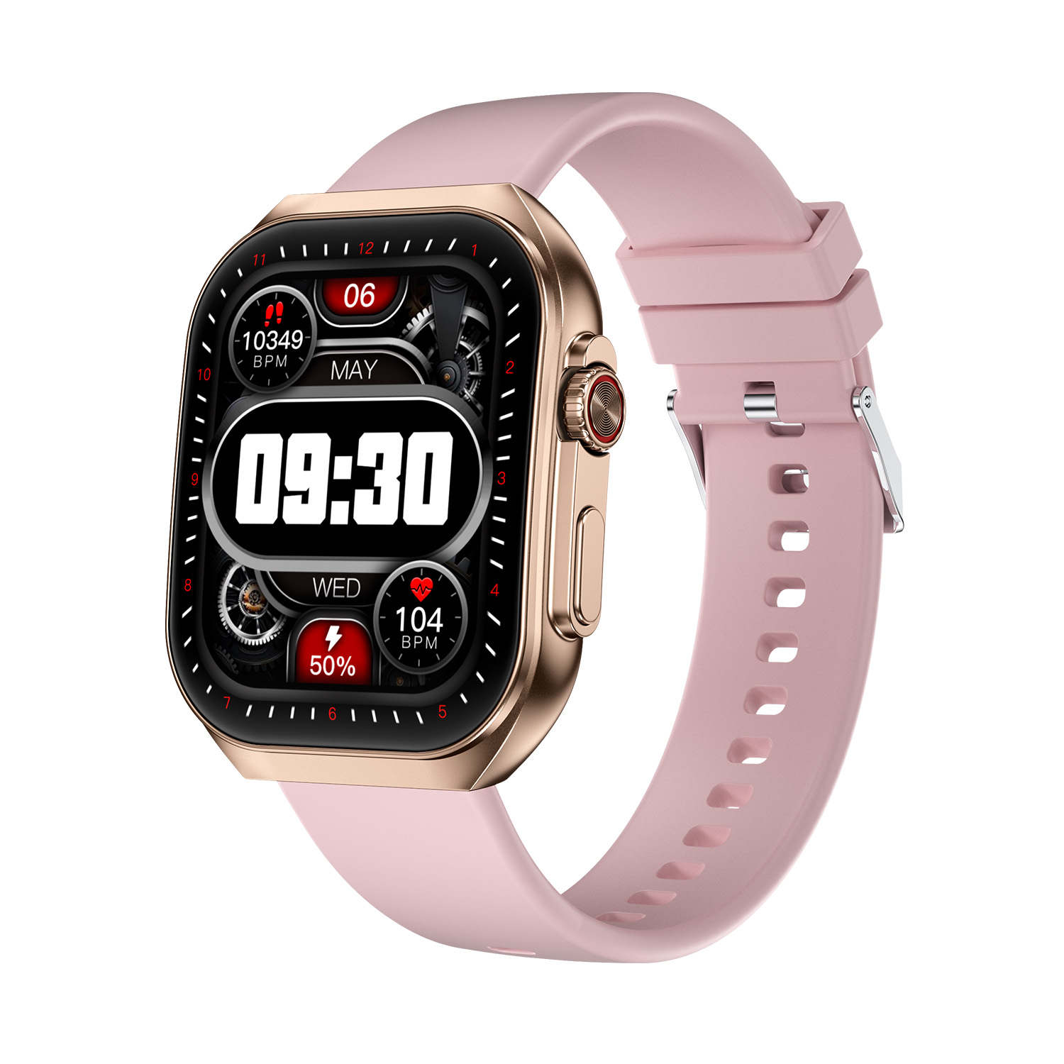 SMARTY2.0 SW090C Smartwatch Alloy Siliconen 50x41mm
Dit Smarty Smartwatch horloge met nr: SW090C is een stap in de toekomst. Door zijn Ultra Amoled scherm is het beeld vele malen scherper en intenser. De rosékleurige kast is gemaakt van aluminium met een gehard glas. Aan de kast zit een roze siliconen band met een gespsluiting. Het rechthoekige horloge heeft een afmeting van 50x41x11,5mm en is spatwaterdicht. Deze smartwatch is sportief, stijlvol, maar zeker gebruiksvriendelijk. Om door apps, berichten en tekst te bladeren hoeft je alleen maar op het glas te tikken of de knop te gebruiken. Tevens heeft het een Find my watch functie.

Merk:
SMARTY2.0
Smartwatches verbinden je met de wereld. 
SMARTY2.0 biedt een brede keuze aan vormen en functionaliteiten. Een ronde of rechthoekige smartwatch? Eentje voor de smalle pols? Een ladies watch of een kids watch?  SMARTY2.0 heeft het allemaal.
De keuze qua functionaliteiten is onuitputtelijk: bluetooth bellen, stappenteller, hartslag- en bloeddrukmeter,  meerdere verschillende sporttrackers, menstruatie en ovulatie herinneringen, ingebouwde GPS, vind mijn smartphone en heel veel meer. Maak je eigen keuze.
Iedere SMARTY werkt zowel met iOS als met Android en is moeiteloos via een QR-code te koppelen met iedere mobiele telefoon. Misschien wel dé makkelijkste smartwatch voor iedereen.
SMARTY2.0 staat voor hoge kwaliteit in een betaalbaar prijssegment: € 79 - € 199.

Highlights:
- Geschikt voor Android en iOS  
- De Smartwatch heeft Bluetooth call 
- Hoge batterij efficientie
- 24 uur hartritme meting
- Bevat smart music en mini games
- Door de verschillende meters en tellers is het mogelijk om onder andere de hartslag, stappen, snelheid, slaap, luchtdruk, stress, hoogte- en diepte te meten
- D.m.v. de ingebouwde GPS, is het mogelijk om offline te navigeren en achteraf je route terug te kijken (zonder dat de telefoon in de buurt is)
- Stof,- Waterdichtheid: IP68
