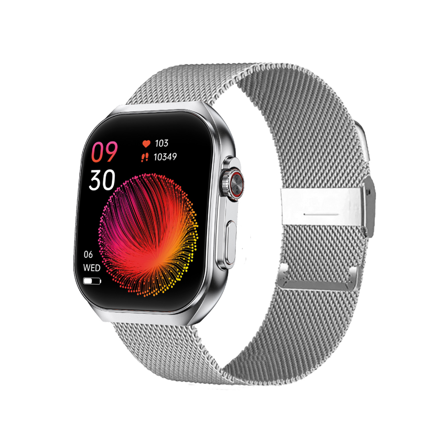 SMARTY2.0 SW090F Smartwatch Alloy Siliconen 50x41mm
Dit Smarty Smartwatch horloge met nr: SW090F is een stap in de toekomst. Door zijn Ultra Amoled scherm is het beeld vele malen scherper en intenser. De zilverkleurige kast is gemaakt van aluminium met een gehard glas. Aan de kast zit een zilverkleurige milanese band met een druksluiting. Het rechthoekige horloge heeft een afmeting van 50x41x11,5mm en is spatwaterdicht. Deze smartwatch is sportief, stijlvol, maar zeker gebruiksvriendelijk. Om door apps, berichten en tekst te bladeren hoeft je alleen maar op het glas te tikken of de knop te gebruiken. Tevens heeft het een Find my watch functie.

Merk:
SMARTY2.0
Smartwatches verbinden je met de wereld. 
SMARTY2.0 biedt een brede keuze aan vormen en functionaliteiten. Een ronde of rechthoekige smartwatch? Eentje voor de smalle pols? Een ladies watch of een kids watch?  SMARTY2.0 heeft het allemaal.
De keuze qua functionaliteiten is onuitputtelijk: bluetooth bellen, stappenteller, hartslag- en bloeddrukmeter,  meerdere verschillende sporttrackers, menstruatie en ovulatie herinneringen, ingebouwde GPS, vind mijn smartphone en heel veel meer. Maak je eigen keuze.
Iedere SMARTY werkt zowel met iOS als met Android en is moeiteloos via een QR-code te koppelen met iedere mobiele telefoon. Misschien wel dé makkelijkste smartwatch voor iedereen.
SMARTY2.0 staat voor hoge kwaliteit in een betaalbaar prijssegment: € 79 - € 199.

Highlights:
- Geschikt voor Android en iOS  
- De Smartwatch heeft Bluetooth call 
- Hoge batterij efficientie
- 24 uur hartritme meting
- Bevat smart music en mini games
- Door de verschillende meters en tellers is het mogelijk om onder andere de hartslag, stappen, snelheid, slaap, luchtdruk, stress, hoogte- en diepte te meten
- D.m.v. de ingebouwde GPS, is het mogelijk om offline te navigeren en achteraf je route terug te kijken (zonder dat de telefoon in de buurt is)
- Stof,- Waterdichtheid: IP68
