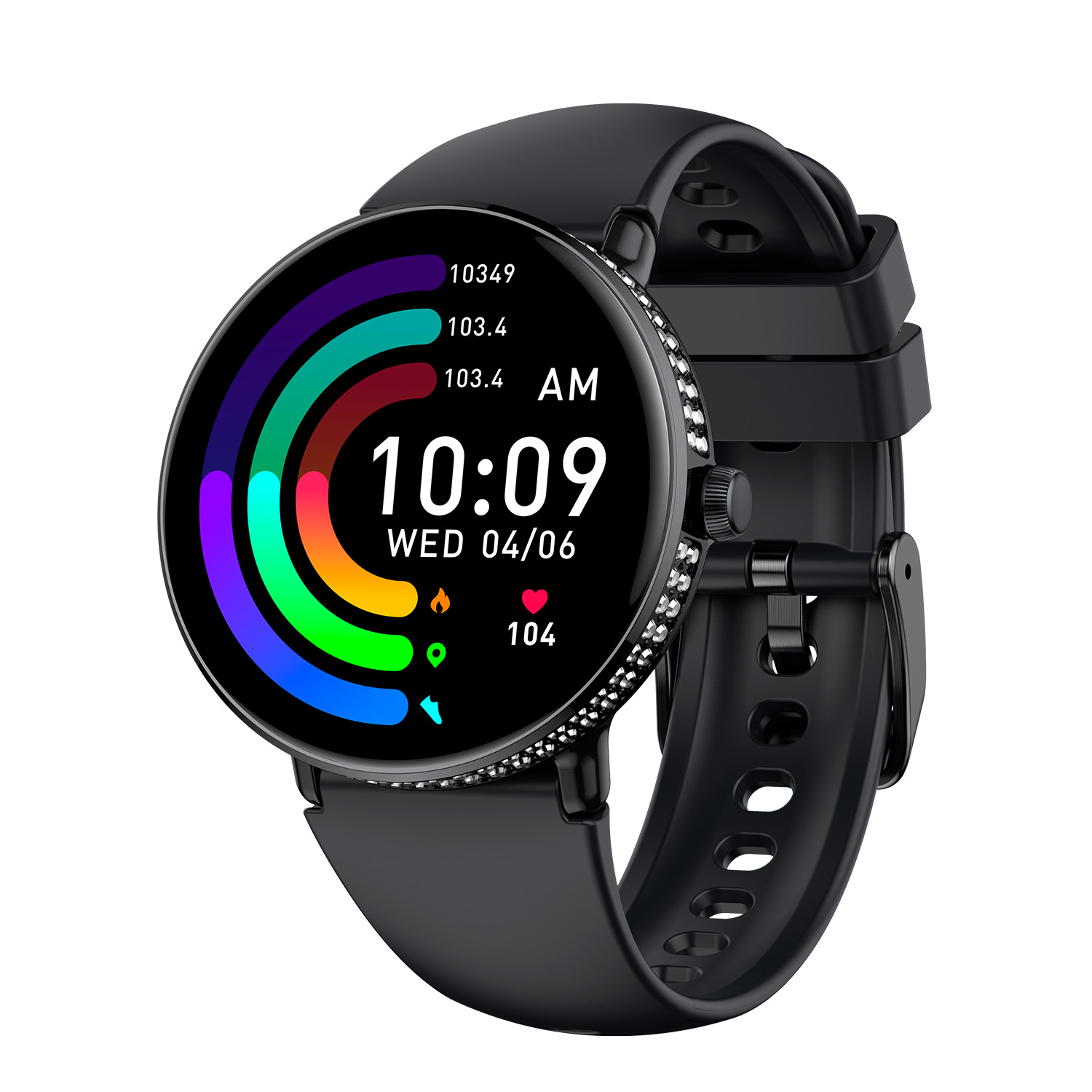 SMARTY2.0 SW092A Smartwatch Alloy Siliconen Strass 40mm
Dit Smarty Smartwatch horloge met nr: SW092A is een stap in de toekomst. Door zijn Amoled scherm is het beeld vele malen scherper en intenser. De ronde zwarte kast is gemaakt van aluminium met een gehard glas en de buitenrand is volgezet met 2 rijen strass steentjes. Aan de kast zit een zwarte siliconen band met een gespsluiting. Het ronde dameshorloge heeft een doorsnee van 40mm en is spatwaterdicht. Deze smartwatch is sportief, stijlvol, maar zeker gebruiksvriendelijk. Om door apps, berichten en tekst te bladeren hoeft je alleen maar op het glas te tikken of de knop te gebruiken. Tevens heeft het een Find my watch functie.

Merk:
SMARTY2.0
Smartwatches verbinden je met de wereld. 
SMARTY2.0 biedt een brede keuze aan vormen en functionaliteiten. Een ronde of rechthoekige smartwatch? Eentje voor de smalle pols? Een ladies watch of een kids watch?  SMARTY2.0 heeft het allemaal.
De keuze qua functionaliteiten is onuitputtelijk: bluetooth bellen, stappenteller, hartslag- en bloeddrukmeter,  meerdere verschillende sporttrackers, menstruatie en ovulatie herinneringen, ingebouwde GPS, vind mijn smartphone en heel veel meer. Maak je eigen keuze.
Iedere SMARTY werkt zowel met iOS als met Android en is moeiteloos via een QR-code te koppelen met iedere mobiele telefoon. Misschien wel dé makkelijkste smartwatch voor iedereen.
SMARTY2.0 staat voor hoge kwaliteit in een betaalbaar prijssegment: € 79 - € 199.

Highlights:
- Geschikt voor Android en iOS  
- De Smartwatch heeft Bluetooth call 
- Hoge batterij efficientie
- 24 uur hartritme meting
- Bevat smart music en mini games
- Door de verschillende meters en tellers is het mogelijk om onder andere de hartslag, stappen, snelheid, slaap, luchtdruk, stress, hoogte- en diepte te meten
- D.m.v. de ingebouwde GPS, is het mogelijk om offline te navigeren en achteraf je route terug te kijken (zonder dat de telefoon in de buurt is)
- Stof,- Waterdichtheid: IP68