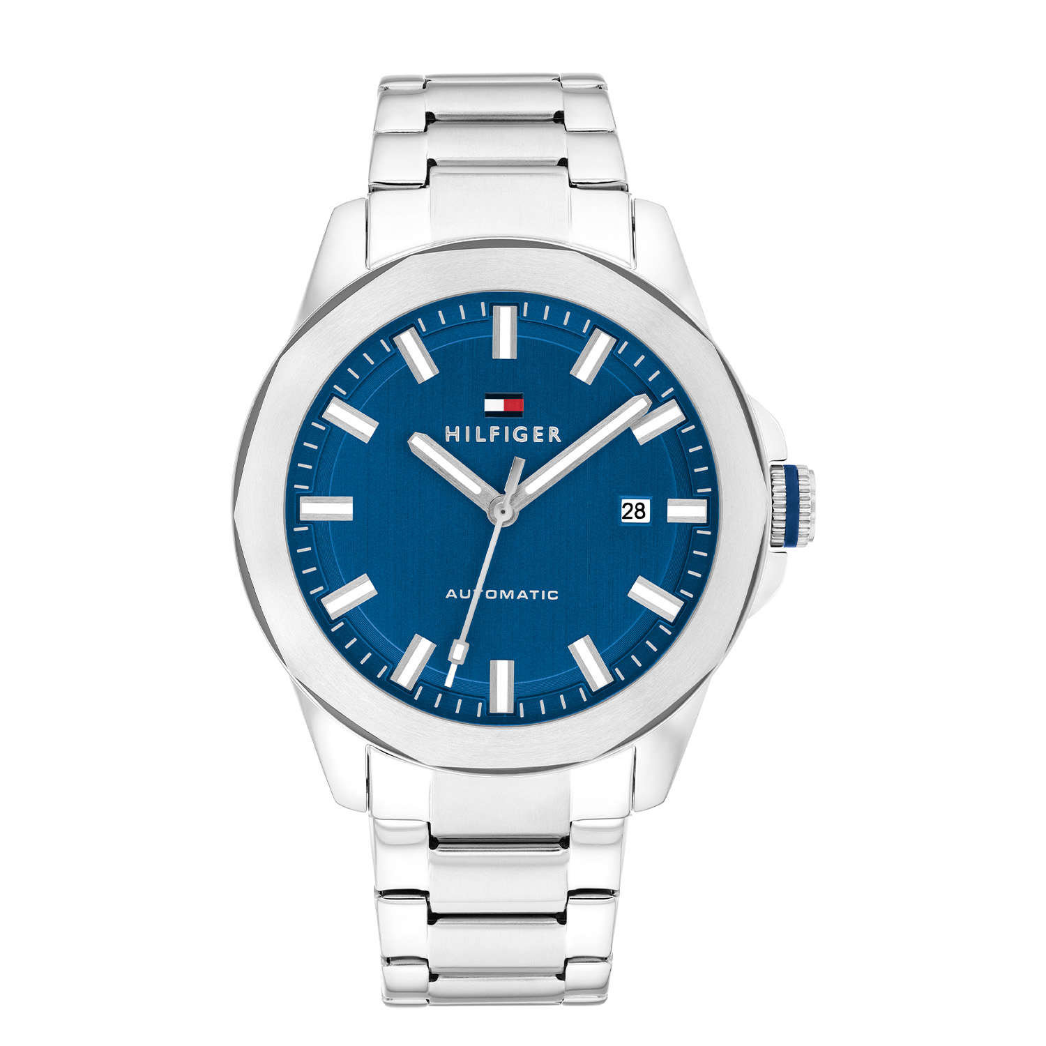 Tommy Hilfiger horloge met stalen band, Lars automaat staal/blauw