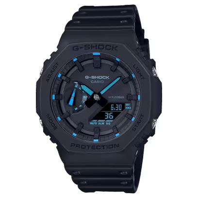 Dit Casio horloge behoort tot de G-Shock collectie.
Referentienummer: GA-2100-1A2ER

Maak indruk met de matzwarte kleurstelling in een speciaal ontwerp dat opvalt met neonaccenten. De achthoekige vorm en het gestroomlijnde design van de GA-2100 hebben een matzwarte structuur en een bruisende neonkleur voor een stijlvolle nieuwe look. Uren- en minutenwijzers met fosforescente verf blijven zichtbaar in het donker, zodat u zich dag en nacht kunt uitleven.