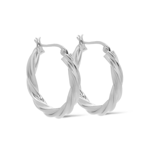 H624S Karma oorringen GILLIER TWIST zilver | 30mm