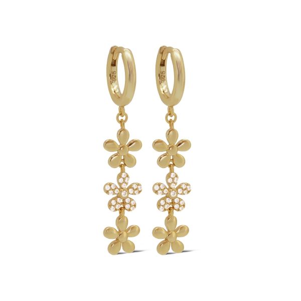 Karma oorringen DESIE FLOWER zilver verguld
