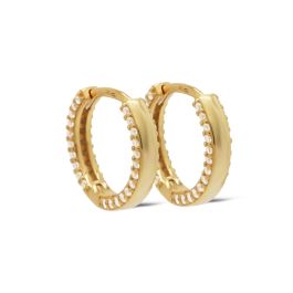 Karma oorringen MONACO zilver verguld met zirkonia's | 12mm
