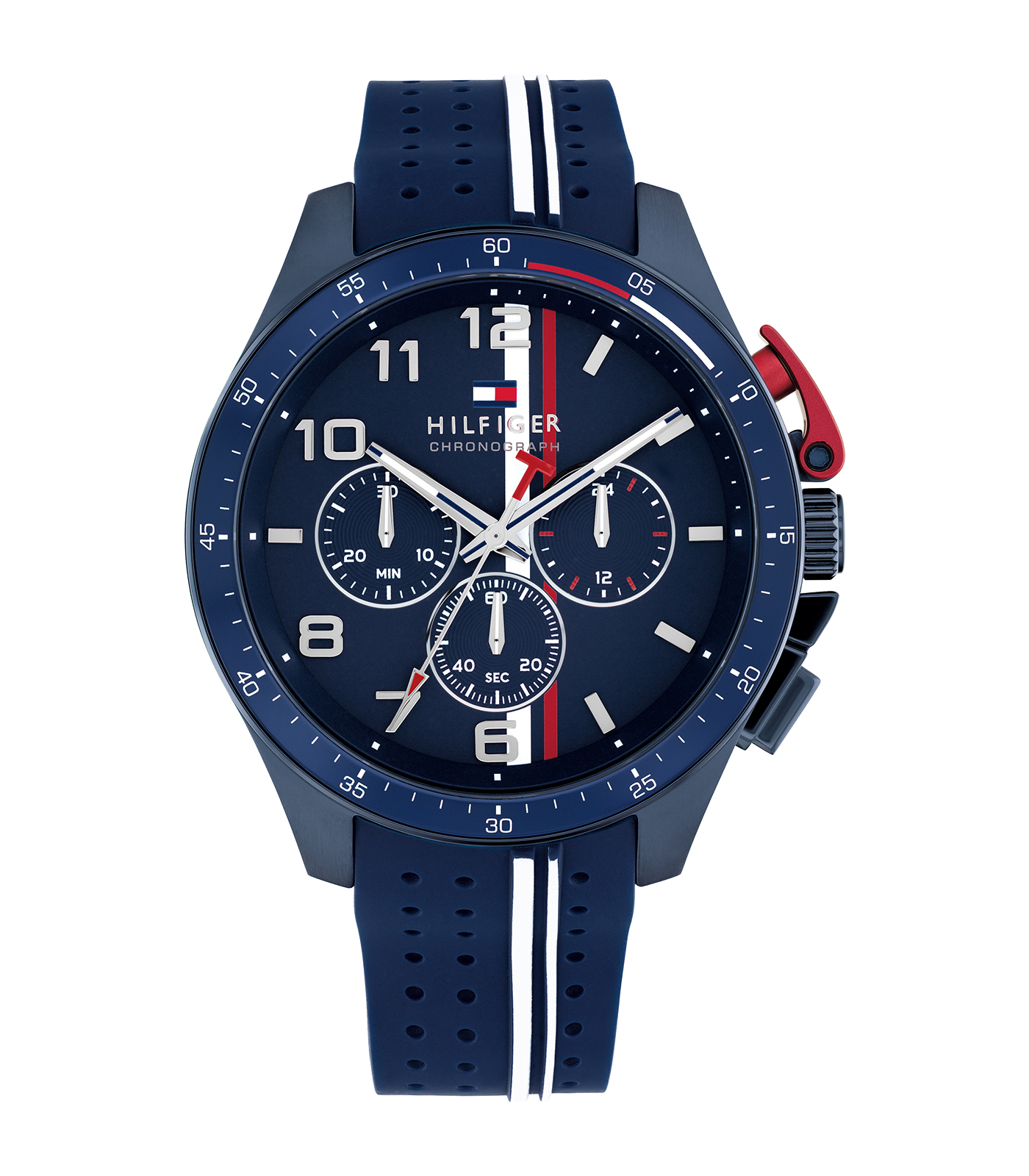 Dit Tommy Hilfiger heren horloge heeft een stijlvol blauw design met een ronde, roestvrijstalen kast en een blauw silicone band. Het beschikt over analoge tijdsweergave, mineraalglas en is waterbestendig tot 5 ATM, perfect voor dagelijks gebruik. Combineer het met zowel casual als formele outfits voor een elegante uitstraling.
