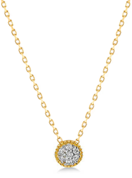 Gouden collier met hanger briljant 0.01 ct. 
Lengte 45 cm