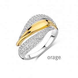 Ring in bi-color zilver met zirconia van het merk Orage 