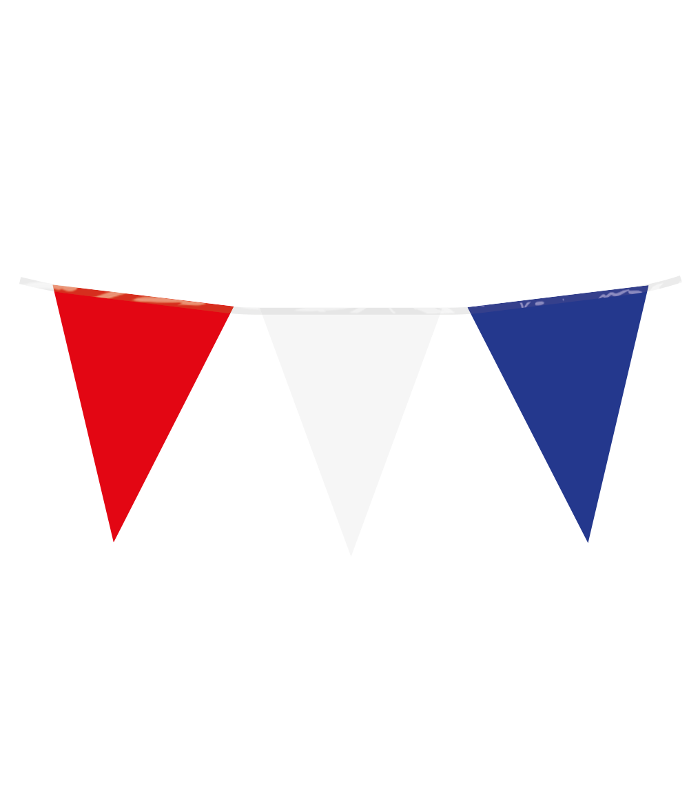 Met de party flags PE - red-white-blue uit de Basic collectie van Paper Dreams haal je een kwalitatieve rood-wit-blauwe vlaggenlijn in huis voor een scherpe prijs. De vlaggenlijn is 10 meter lang en de besteleenheid is 6. De vlaggetjes zijn gemaakt van Polyetheen (PE) en zijn gemakkelijk op te hangen. Binnen deze collectie vind je naast rood-wit-blauwe vlaggetjes nog veel meer vlaggenlijnen in diverse kleuren en ook ballonnen, (grote) folieballonnen en party curtains in dezelfde kleur.