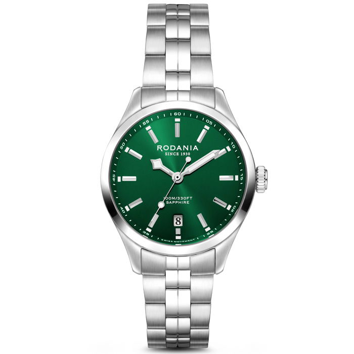 Rodania Verbier Horloge Dames R17035 met groene Wijzerplaat