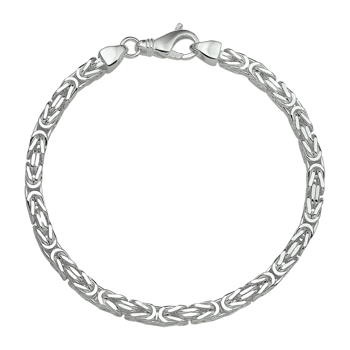 zilveren armband, koning 4mm 21cm