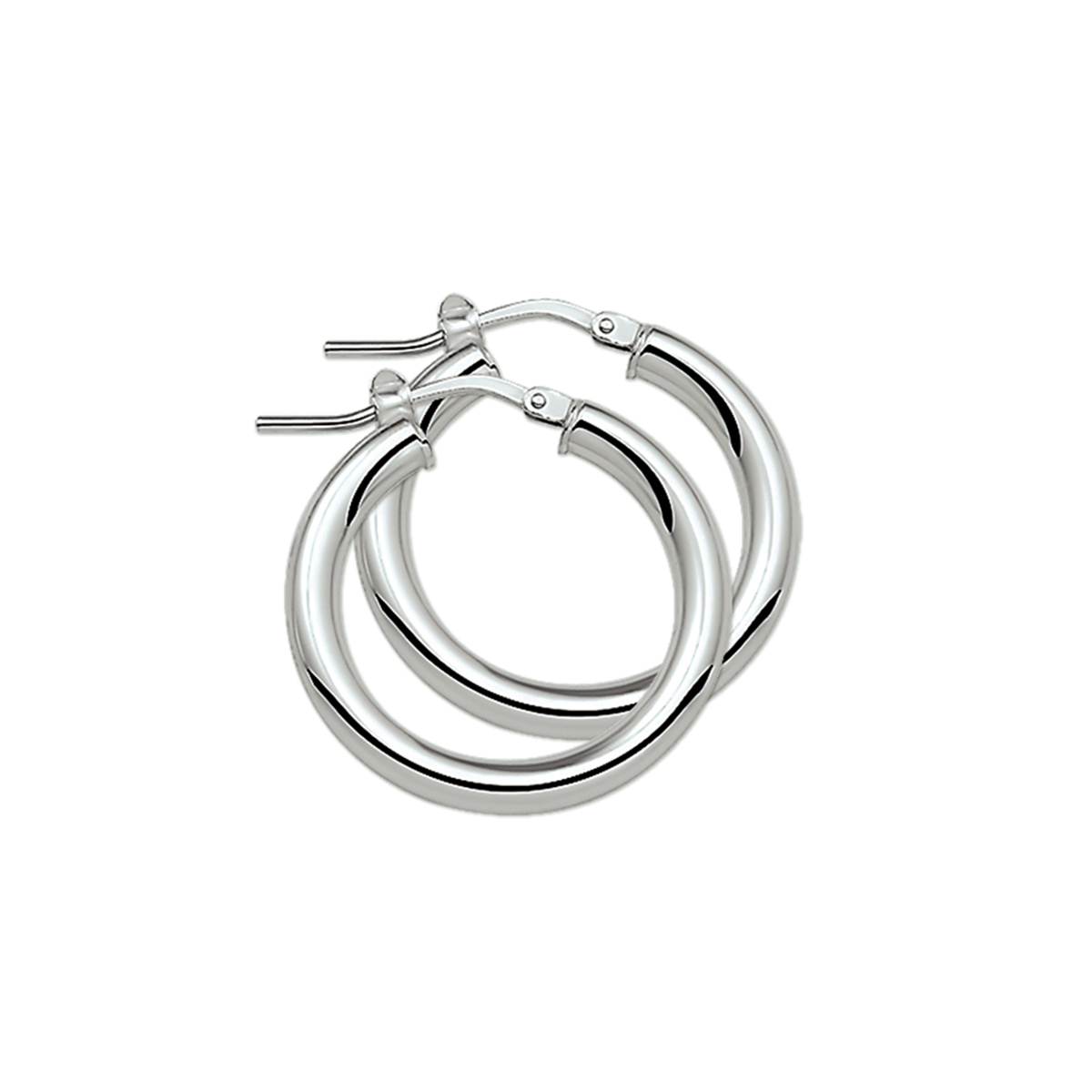 zilveren oorringen, rond/scharnier 23x3mm