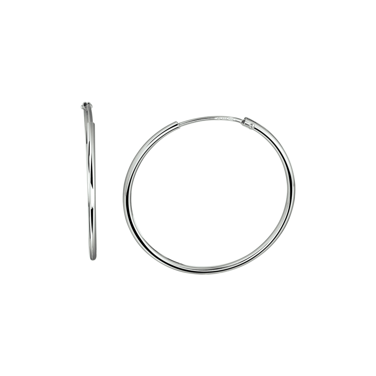 zilveren oorringen, glad 1,5x30mm