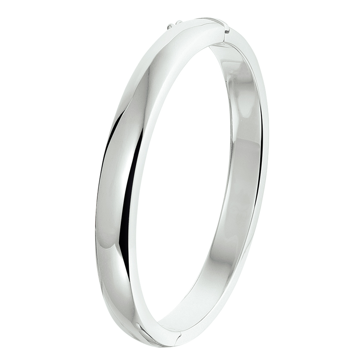 De bangle is gemaakt van gerhodineerd zilver en is zilverkleurig. Het is een sieraad voor dames.