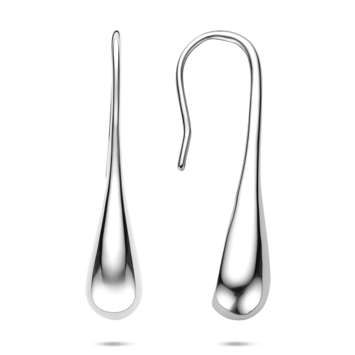 Gerhodineerd 925 zilveren oorhangers uitgevoerd met franse haak. De oorhangers hebben een afmeting van 38x7.5mm.