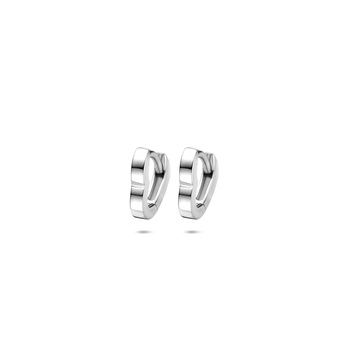 Zilver Gerhodineerde Oorringen Hart 10mm