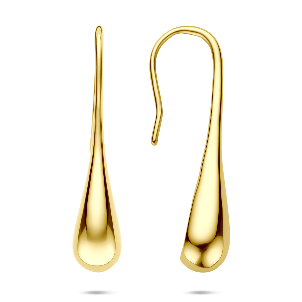 Verguld 925 zilveren oorhangers met een totale hoogte van 38mm. Geen garantie op plating.