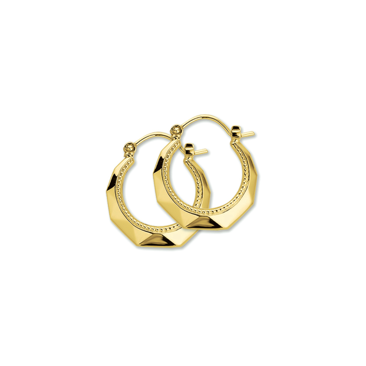 gouden lapide creolen+parelrand 18mm