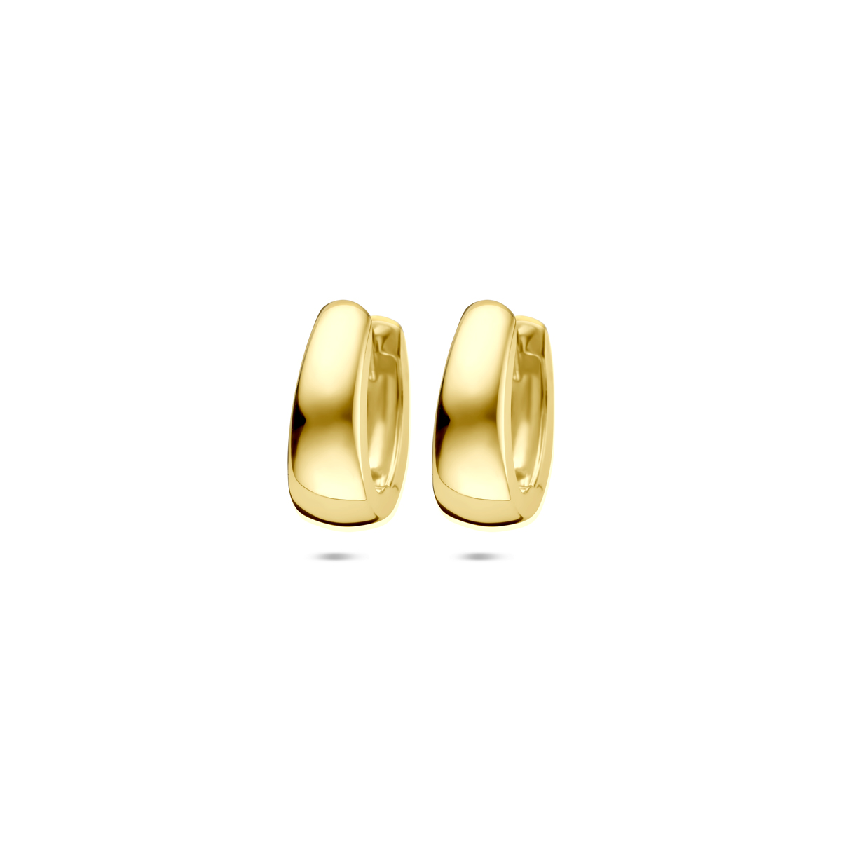 9k Geel kleurige klapoorringen met een afmeting van 12x4.5mm.