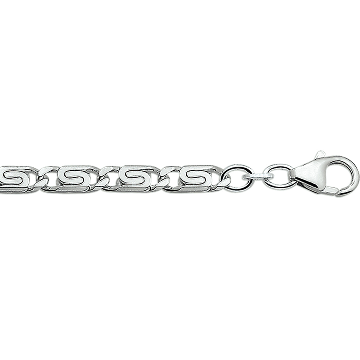 Zilveren armband met Griekse schakel.