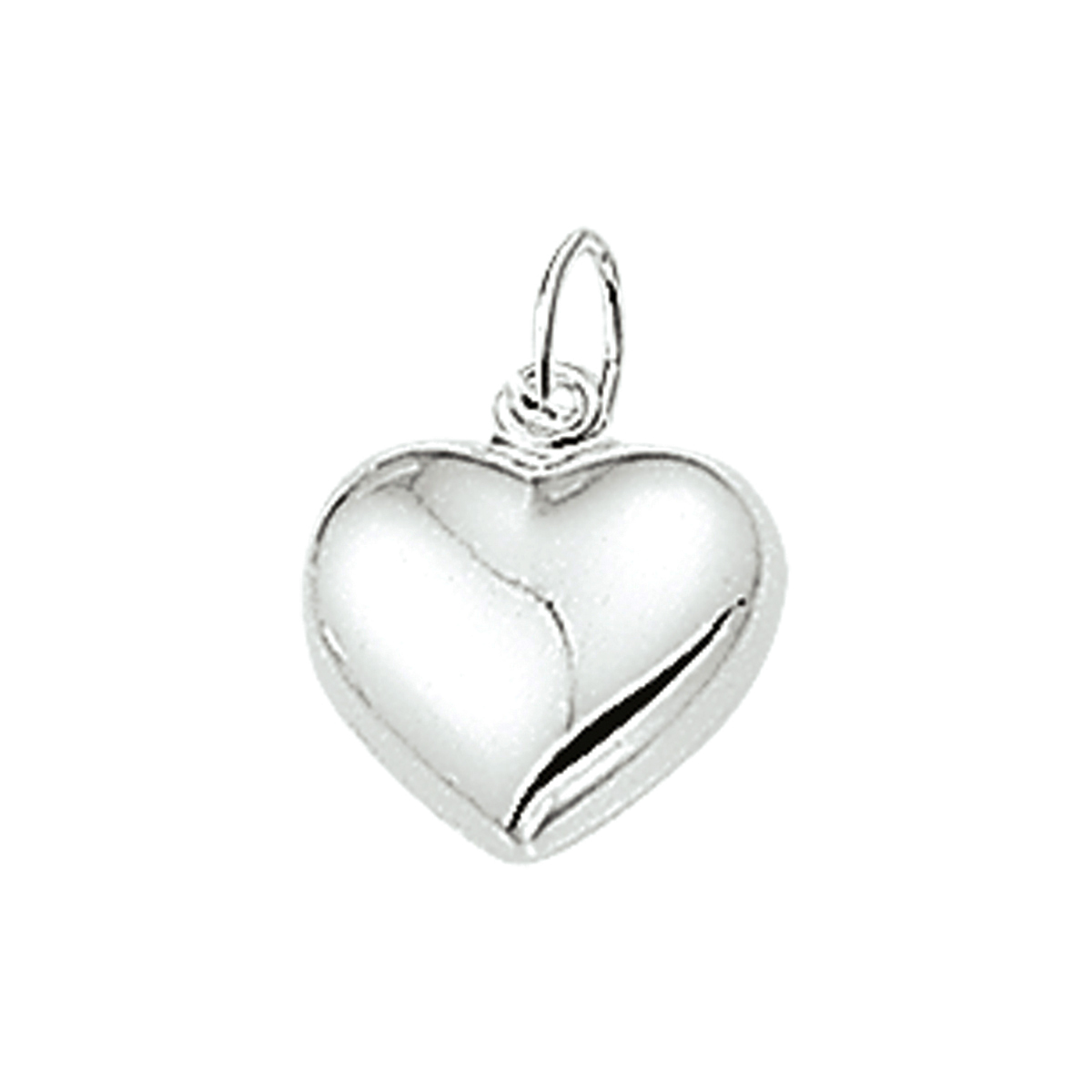 Zilveren hanger met een hart. 
Breedte: 10.5 mm
Hoogte: 10 mm