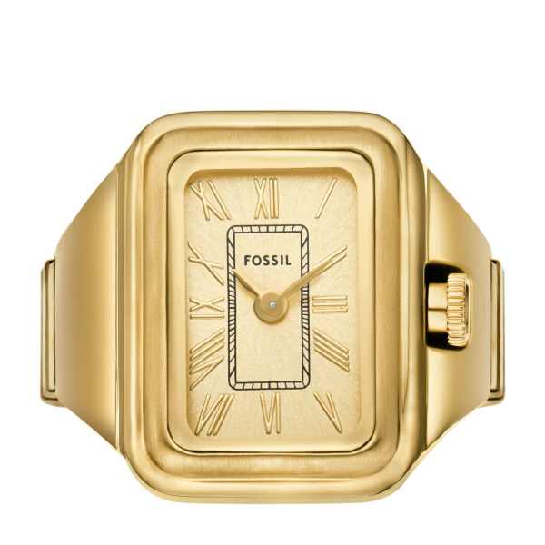 Fossil Dames horlogering ES5343 is een elegante ringhorloge met een goudkleurige RVS kast en band. Het analoge uurwerk met Romeinse cijfers heeft een mineraalglas en is waterbestendig tot niveau 5. Ideaal voor stijlvolle gelegenheden, waar je de ringhorloge als statement piece draagt. Niet smart, maar wel een verfijnd accessoire!