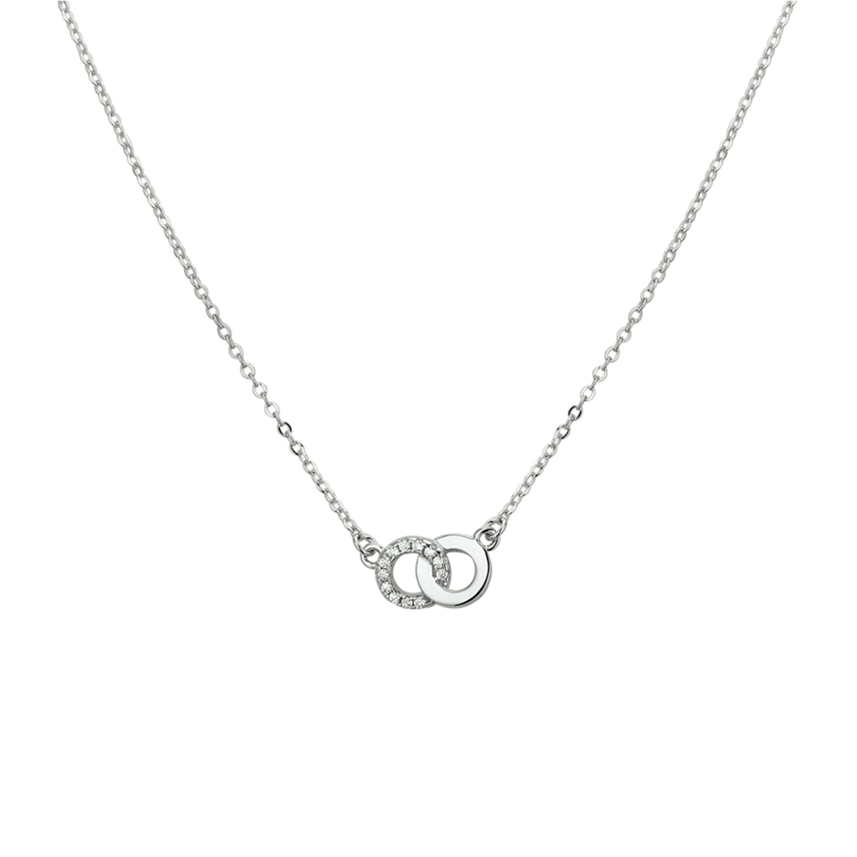 Beschrijving: Zilver gerhodineerd trendy anker collier met rondjes van 6.5x12mm en een rijzetting van briljant geslepen zirkonia. Het collier heeft een lengte van 42+3cm en een schakelbreedte van 1.4mm. Tip: Maak een leuke set door te combineren met bijpassende sieraden uit onze collectie!.
Verpakt per: 1
Doelgroep: dames
Breedte: 12 mm
Kortste lengte: 42 mm
Langste lengte: 45 mm
Hoogte: 6.5 mm
Zetting: entourage (rijzetting)