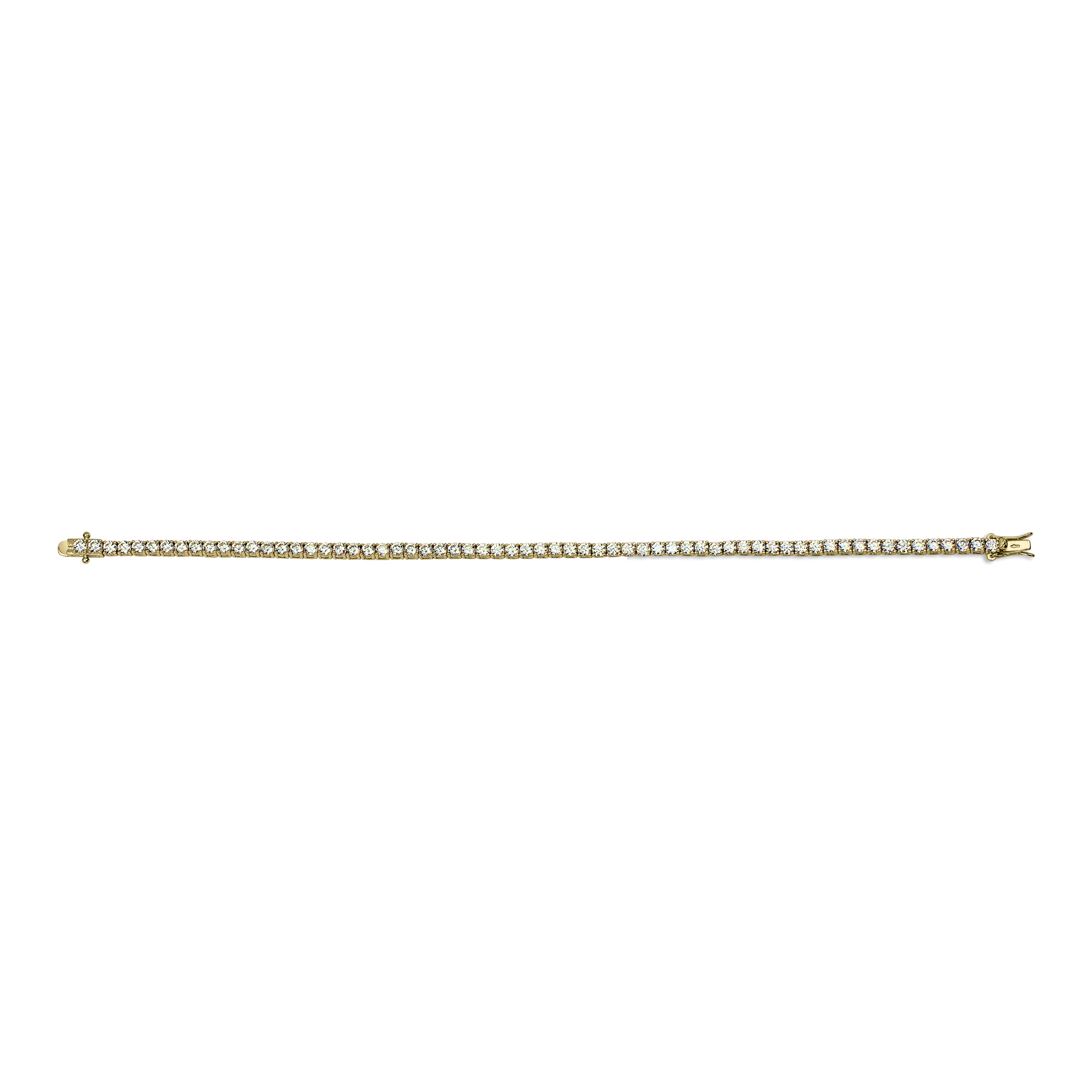 Deze prachtige Brilliant Tennis Bracelet voegt een vleugje verfijnde elegantie toe aan elke outfit. Gemaakt in sprankelend zilver en geelgoud met glinsterende stenen, is dit tijdloze stuk perfect voor degenen die graag schitteren. Verwen uzelf of iemand speciaal met deze klassieke armband.