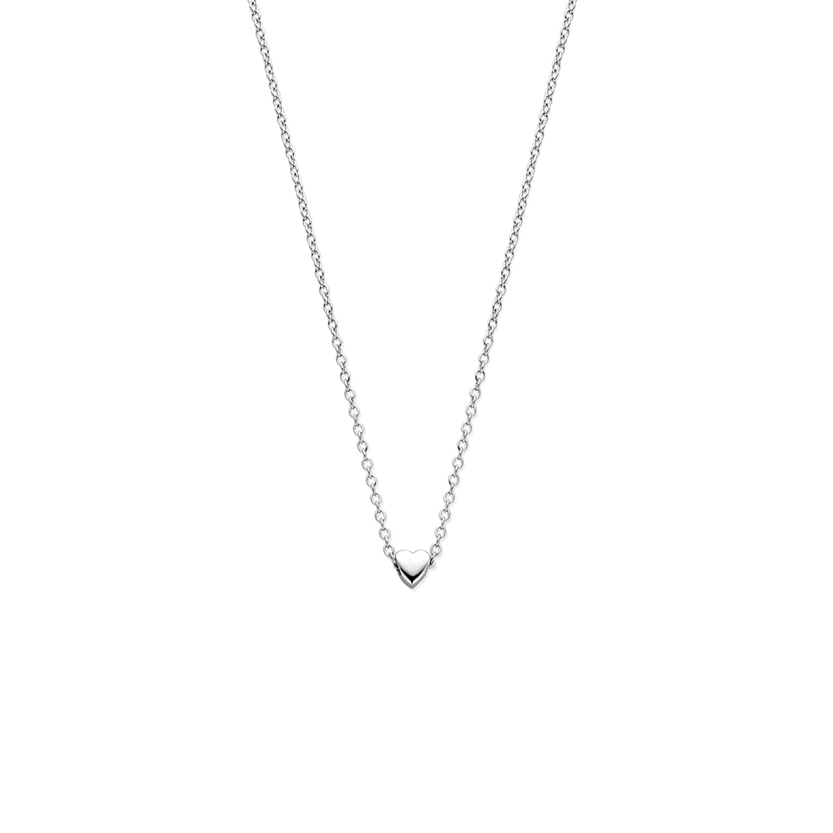 Gerhdodineerd 925 zilveren collier uitgevoerd met een hartje. Het collier heeft een draaglengte van 41cm en een extensie van 4cm.