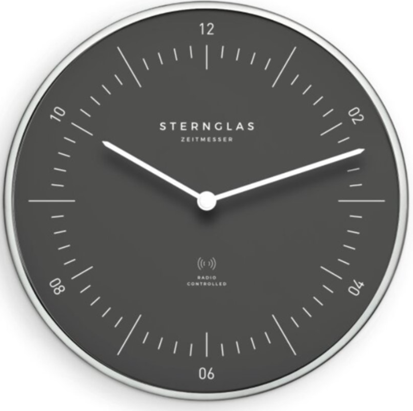 Sternglas wandklok in volle Bauhaus eenvoud 30 cm