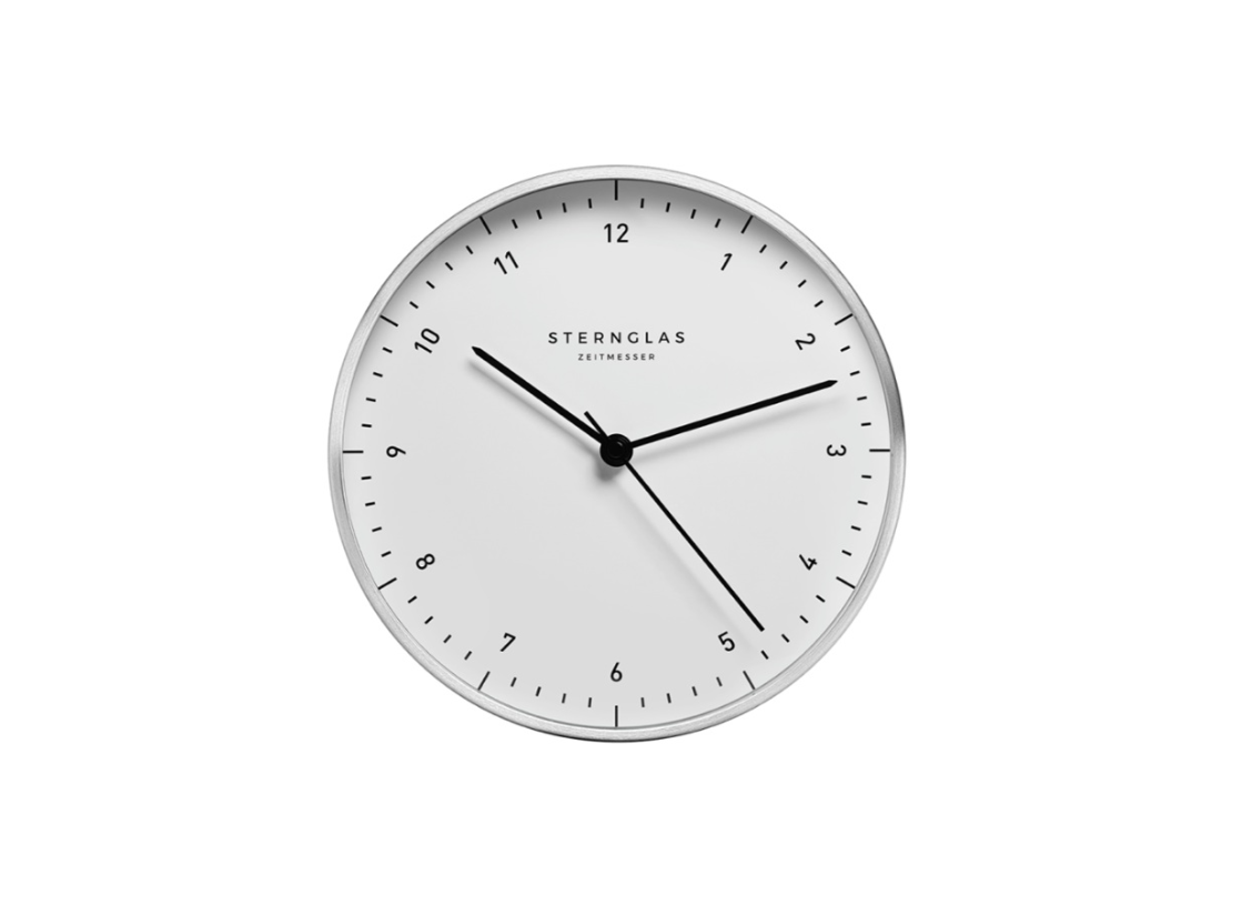 Sternglas wandklok in volle Bauhaus eenvoud. 25 cm