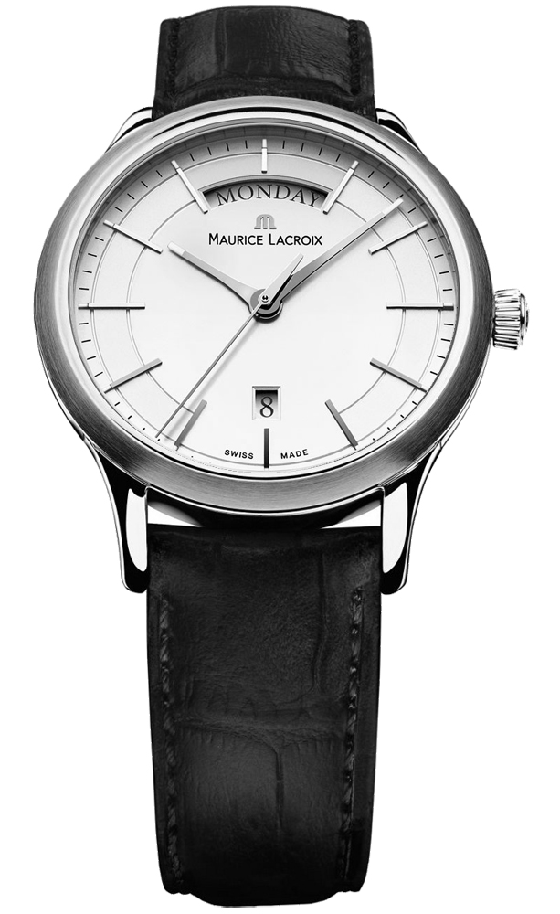 De Maurice Lacroix Les Classiques Day/Date LC1007-SS001-130-1 is een prachtig, stijlvol quartz horloge.

Maurice Lacroix staat bekend om zijn uitzonderlijke kwaliteit en het perfectionisme van horlogemakers zal zichtbaar zijn in elk van hun horloges. De wijzerplaat is beschermd door een saffierglas, waardoor het horloge er strak uit blijft zien, zonder krassen in het glas.

Het horloge heeft een comfortabele zwarte leren band, die goed past bij de gebroken witte wijzerplaat voor een klassieke uitstraling. Het horloge heeft een datumvenster op zes uur en een dagvenster op twaalf uur, voor extra gebruiksgemak.