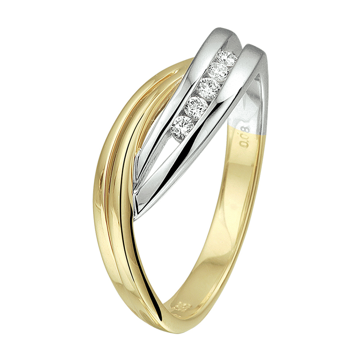 BICOLOR RING MET DIAMANT