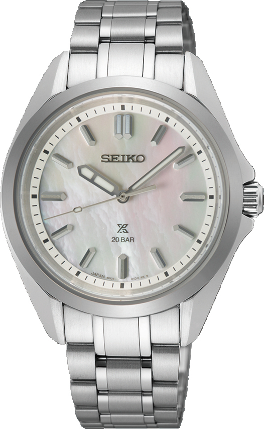 Dit is een dameshorloge van het merk Seiko. Het is een analoog horloge gemaakt van staal. De diameter van de kast is 34 mm en de kast is 8.9 mm dik.
De verdere specificaties van het horloge zijn als volgt:
Kastvorm: rond
Kastkleur: zilverkleurig
Kastmateriaal: staal
Sluiting: vouwsluiting met drukker
Wijzerplaatkleur: wit
Glassoort: saffier glas
Waterdichtheid: 20 ATM
Techniek: quartz
