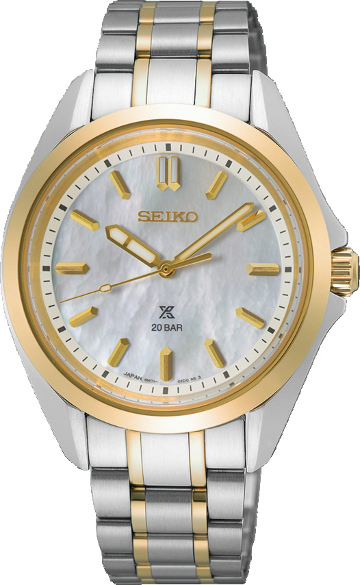 Dit is een dameshorloge van het merk Seiko. Het is een analoog horloge gemaakt van staal. De diameter van de kast is 34 mm en de kast is 8.9 mm dik.
De verdere specificaties van het horloge zijn als volgt:
Kastvorm: rond
Kastkleur: zilverkleurig
Kastmateriaal: staal
Sluiting: vouwsluiting met drukker
Wijzerplaatkleur: wit
Glassoort: saffier glas
Waterdichtheid: 20 ATM
Techniek: quartz