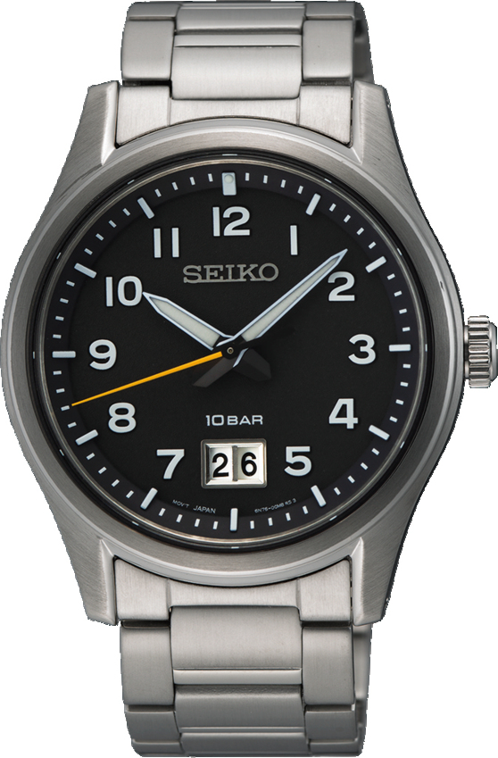 Dit is een herenhorloge van het merk Seiko. Het is een analoog horloge gemaakt van staal. De diameter van de kast is 39.5 mm en de kast is 9.78 mm dik.
De verdere specificaties van het horloge zijn als volgt:
Kastvorm: rond
Kastkleur: zilverkleurig
Kastmateriaal: staal
Bandbreedte: 20 mm
Bandlengte: 259.5 mm
Sluiting: vouwsluiting met drukker
Wijzerplaatkleur: zwart
Glassoort: saffier glas
Waterdichtheid: 10 ATM
Techniek: quartz