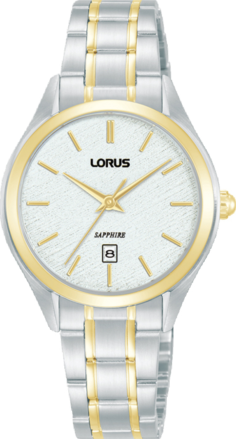 Dit is een dameshorloge van het merk Lorus. Het is een analoog horloge gemaakt van bicolour. De diameter van de kast is 30 mm en de kast is 9.45 mm dik.
De verdere specificaties van het horloge zijn als volgt:
Kastvorm: rond
Kastkleur: goudkleurig
Kastmateriaal: bicolour
Sluiting: vouwsluiting met drukker
Wijzerplaatkleur: wit
Glassoort: saffier glas
Waterdichtheid: 5 ATM
Techniek: quartz